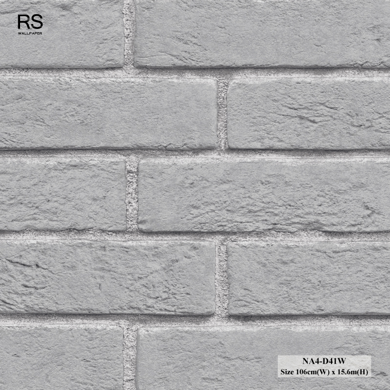 วอลเปเปอร์ลายอิฐ สีเทา NA4-D41W
