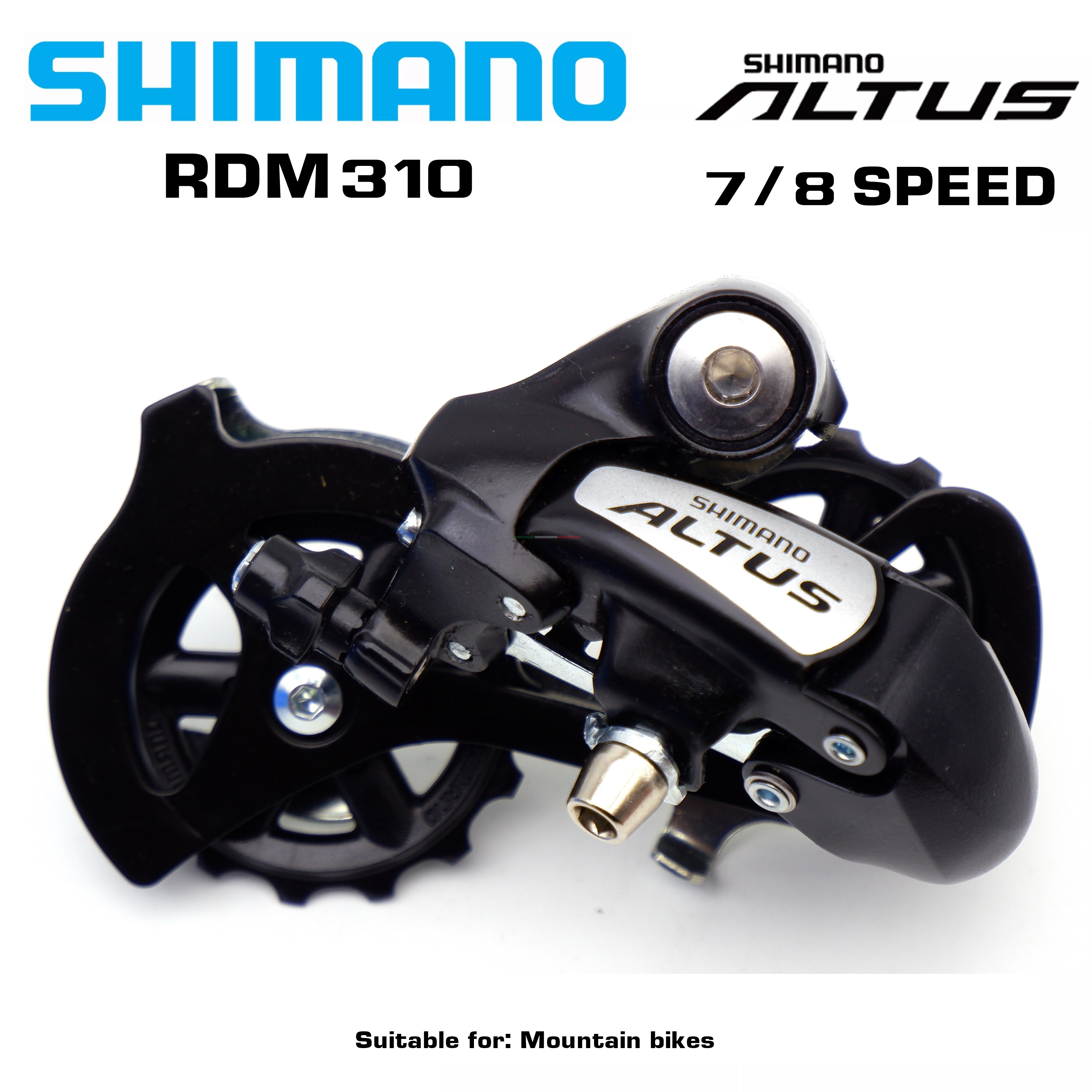 ตีนผีจักรยานเสือภูเขา SHIMANO ALTUS, RDM310, 7/8 SPEED มีกล่อง
