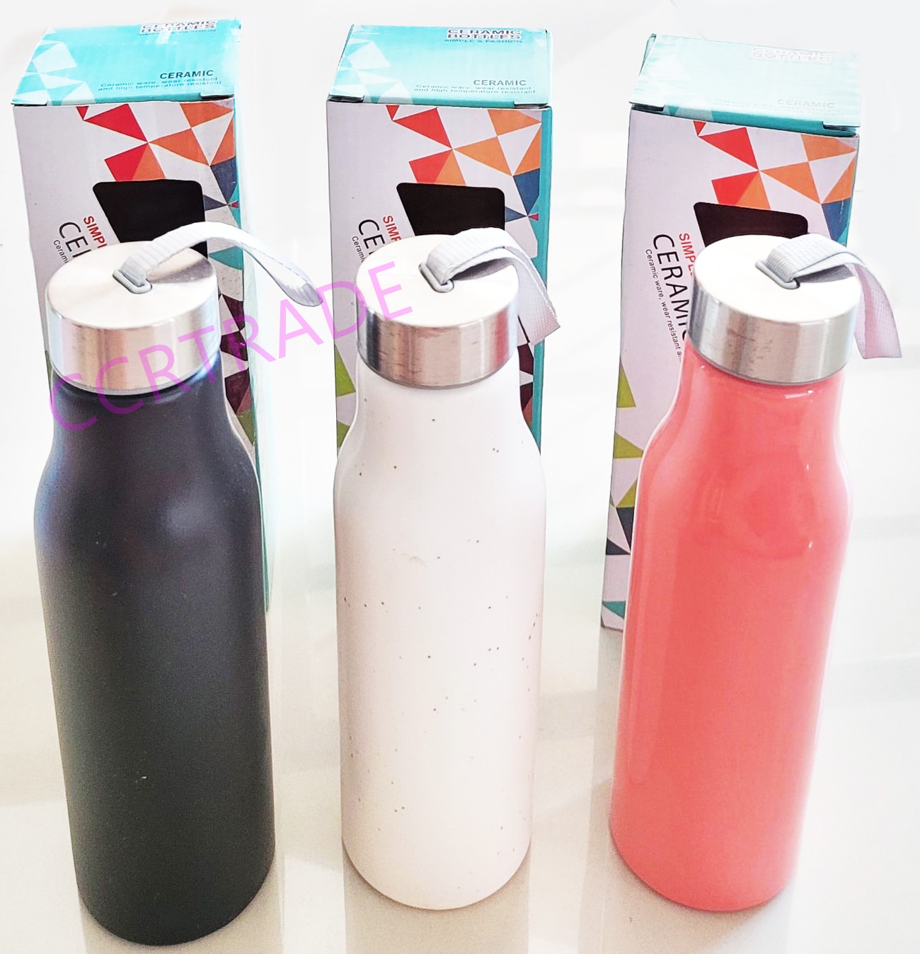 ขวดเซรามิค T3 มีสายคล้องกล่อง 7x12.5 ซม.(งานหนา)