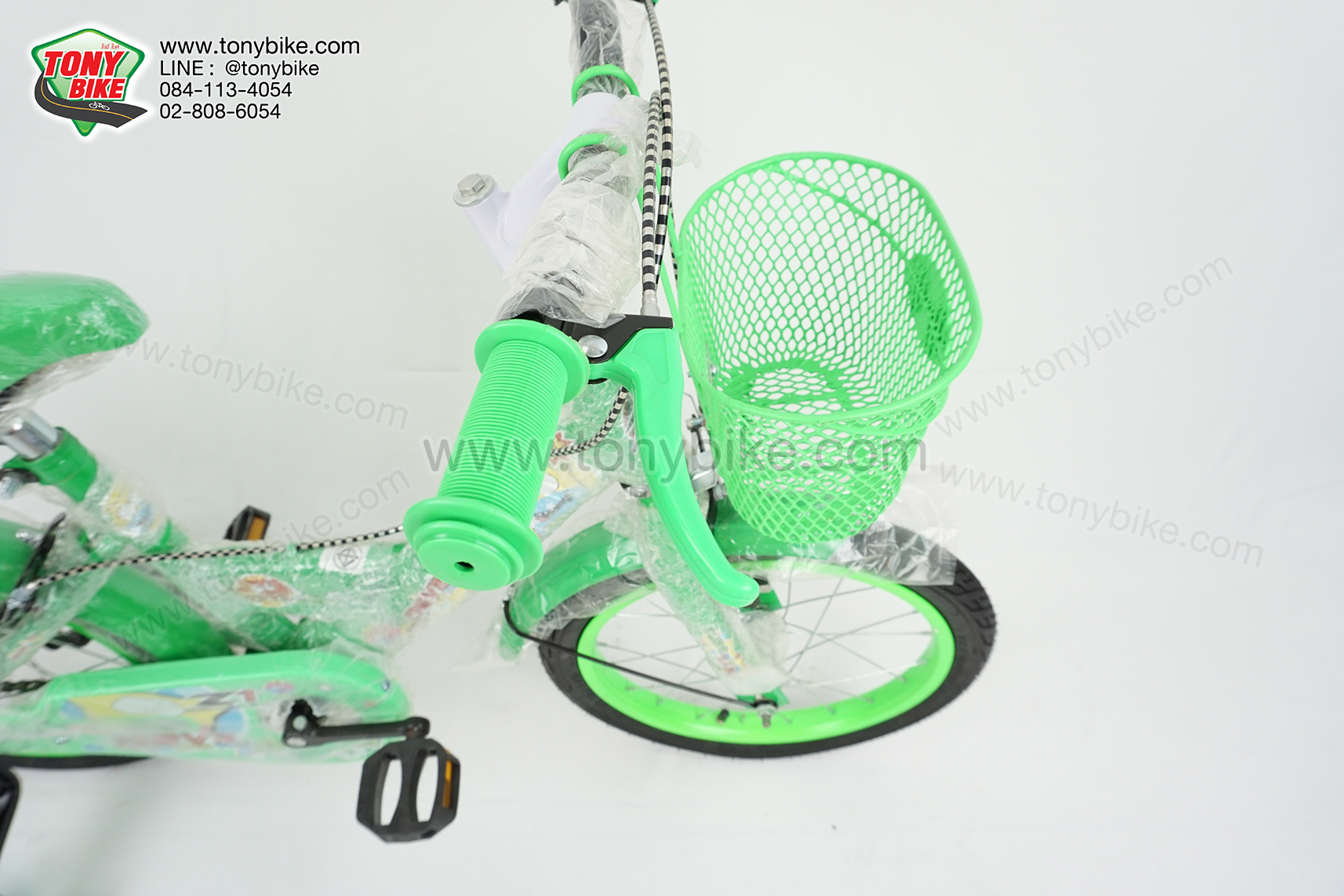 จักรยานเด็ก ล้อ 16 นิ้ว แฮนด์ตรง สีเขียว