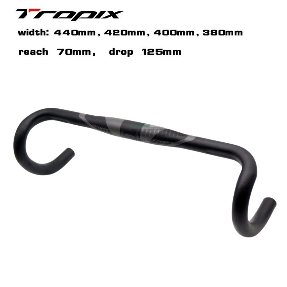 แฮนด์จักรยานเสือหมอบอลูมิเนียม TROPIX 31.8 ผลิตจากโรงงาน UNO 38/40/42/44