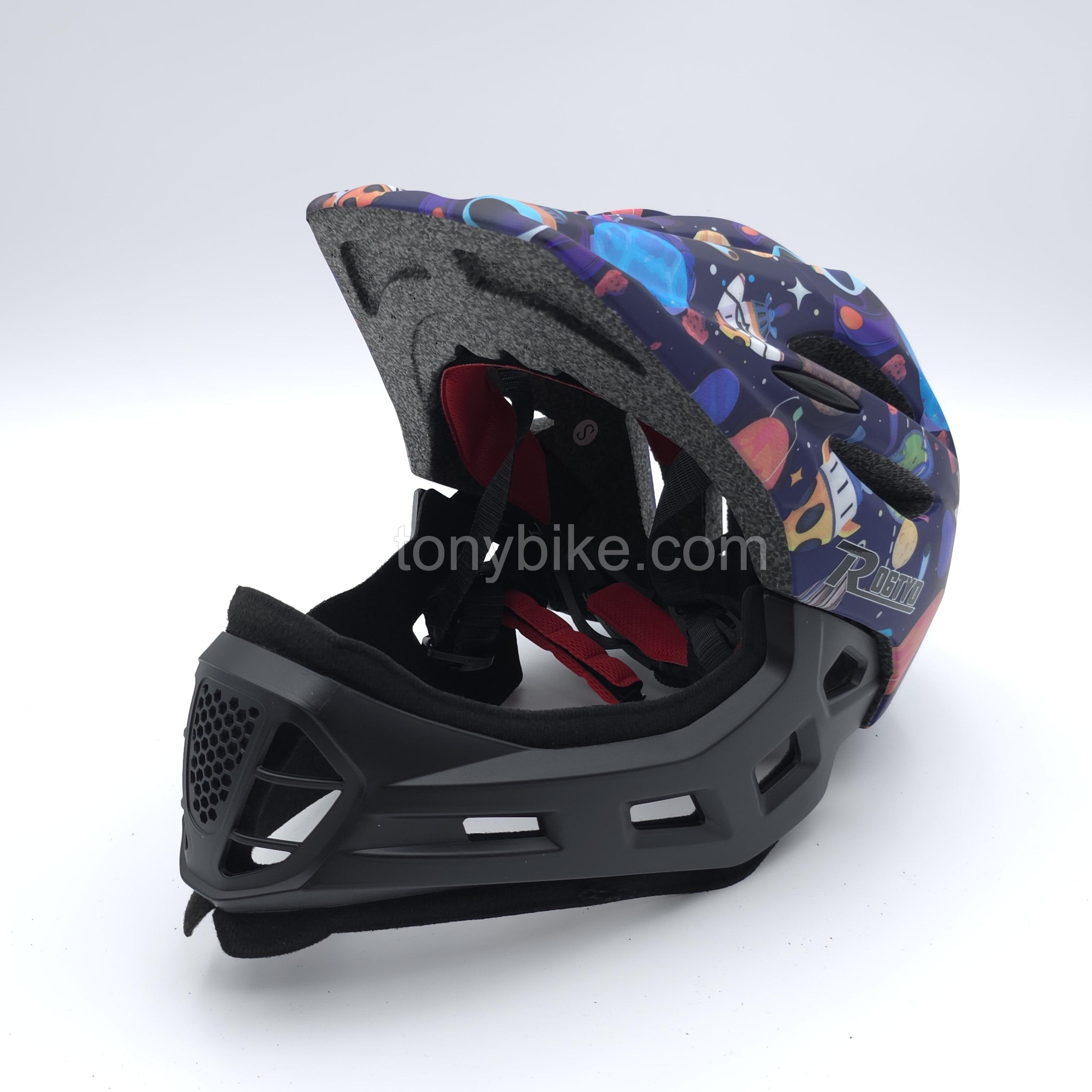 หมวกจักรยานเด็ก เต็มใบ สีฟ้า ลายอวกาศ 46-53 ซม. สำเนา