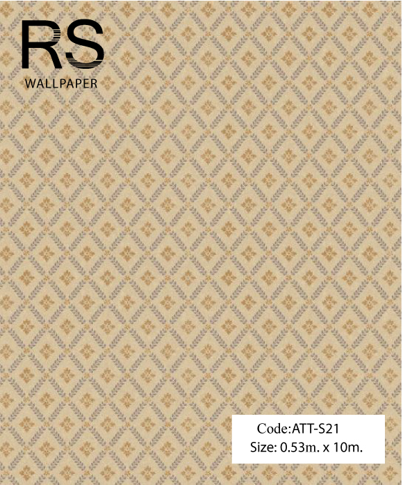 วอลเปเปอร์ลายหลุยส์เล็กสีทองพื้นโทนสีเหลือง ATT-S21