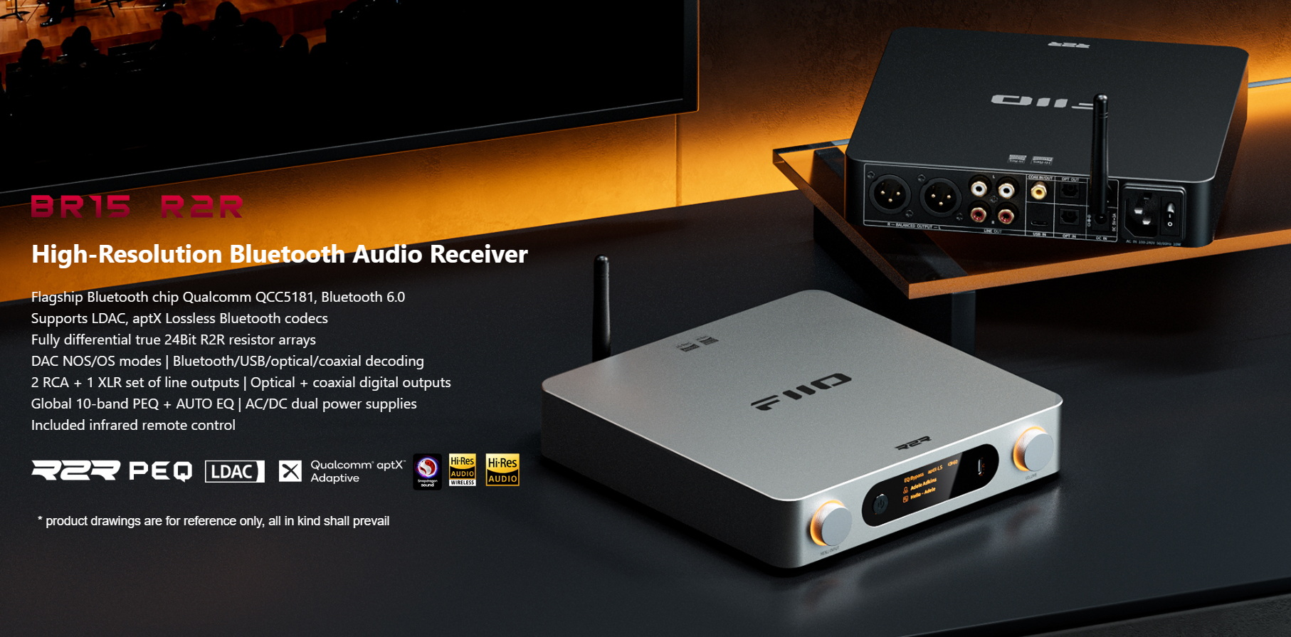 FiiO BR15 R2R เครื่องรับสัญญาณ Bluetooth 6.0 ชิป Qualcomm QCC5181 รุ่นเรือธงรองรับ Hi-Res ประกันศูนย์ไทย