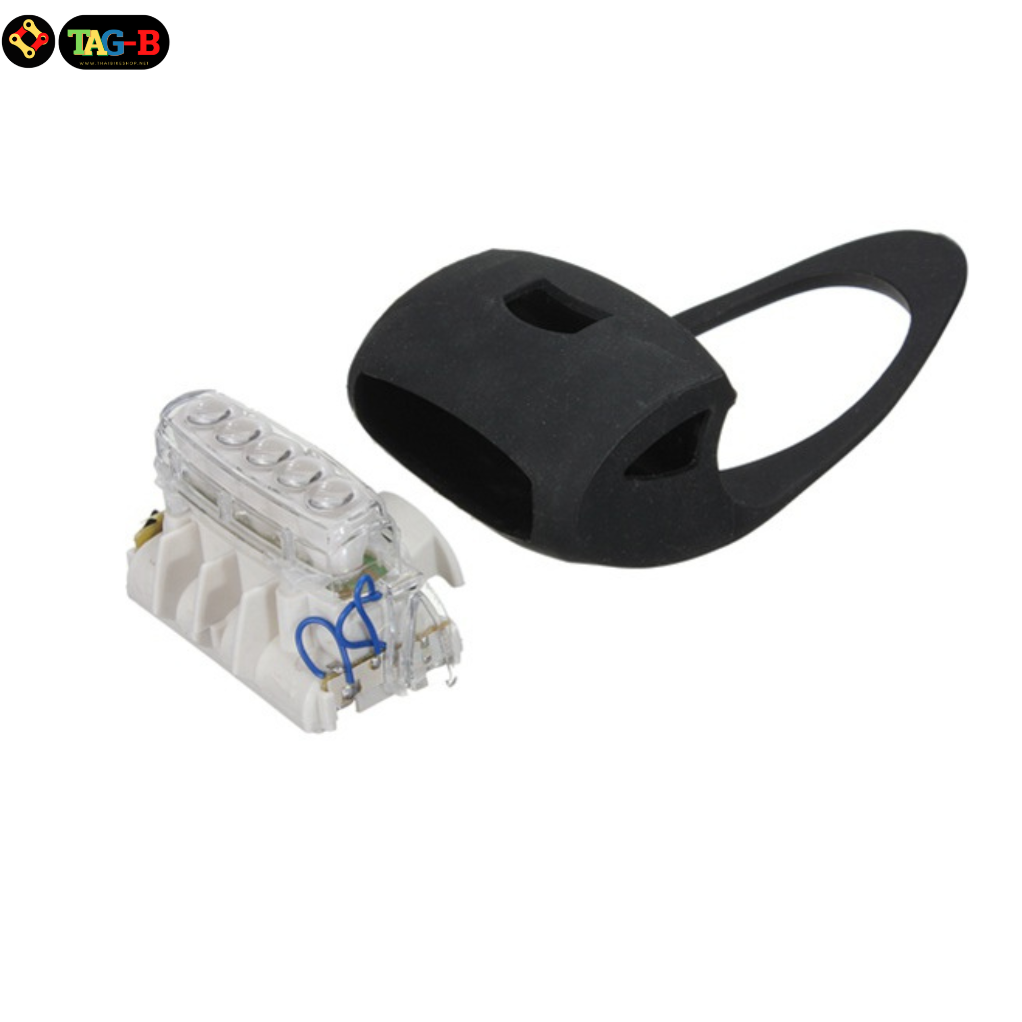 ไฟหน้าจักรยานแบบซิลิโคน LED 5 หลอด SILICONE BIKE