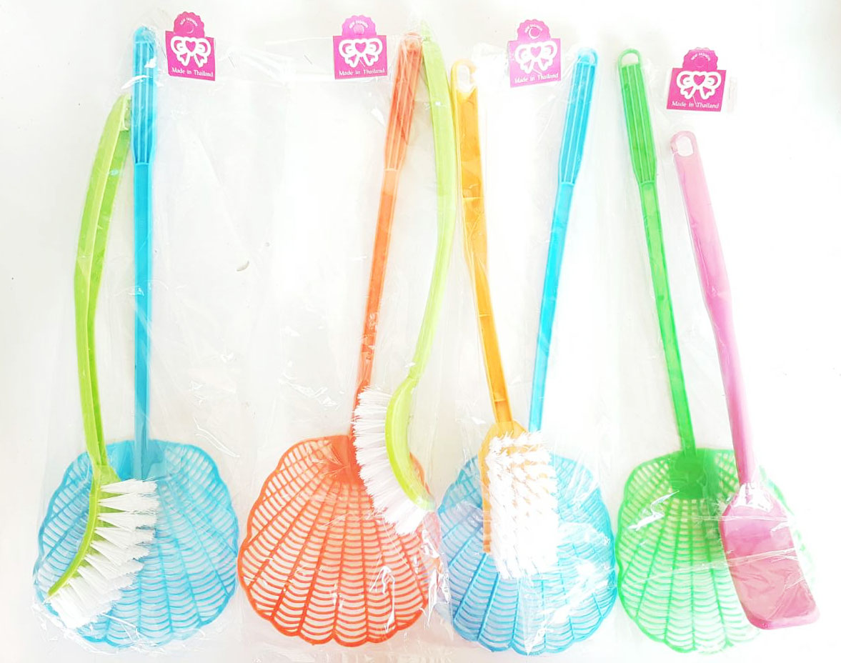 ไม้ตีแมลงวัน+แปรงขัดอ่างเหลี่ยมเล็ก