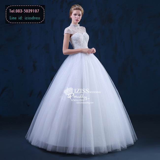 BR170 **พรีออเดอร์**ชุดแต่งงาน&ชุดเจ้าสาวแบบยาวสีขาวเกรดพรีเมี่ยม ดีเทล Luxery หรูหราด้วยคริสตัลใสทอลายเรียงเส้นโชว์ไหล่ละเนินอก ถักต่อตั้งแต่ช่วงคอมาจนถึงช่วงแขน หรูหราไฮโซ สวยโดดเด่นไม่ซ้ำใคร
