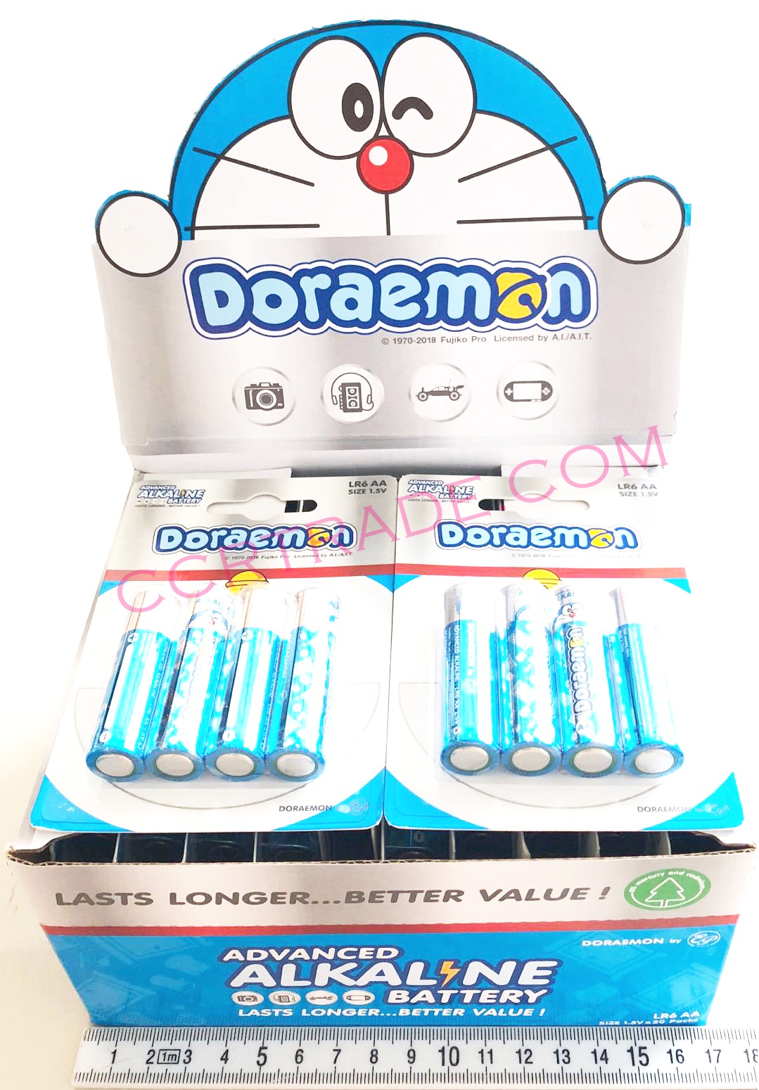 ถ่านอัลคาไลน์โดเรม่อน AA 4 ก้อนแผง 11.5 ซม.(ลิขสิทธิ์แท้)(1x20)