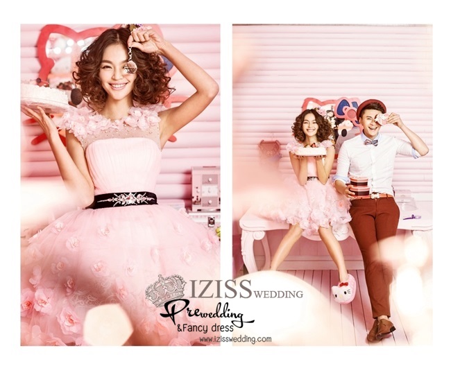 PW064 - **เลิกผลิตค่ะ** ชุดคู่ถ่ายพรีเวดดิ้ง (prewedding dress) & ชุดแต่งงานแฟนซี (Fancy wedding dress)ชายหญิง "ธีมสีชมพู-ขาว"