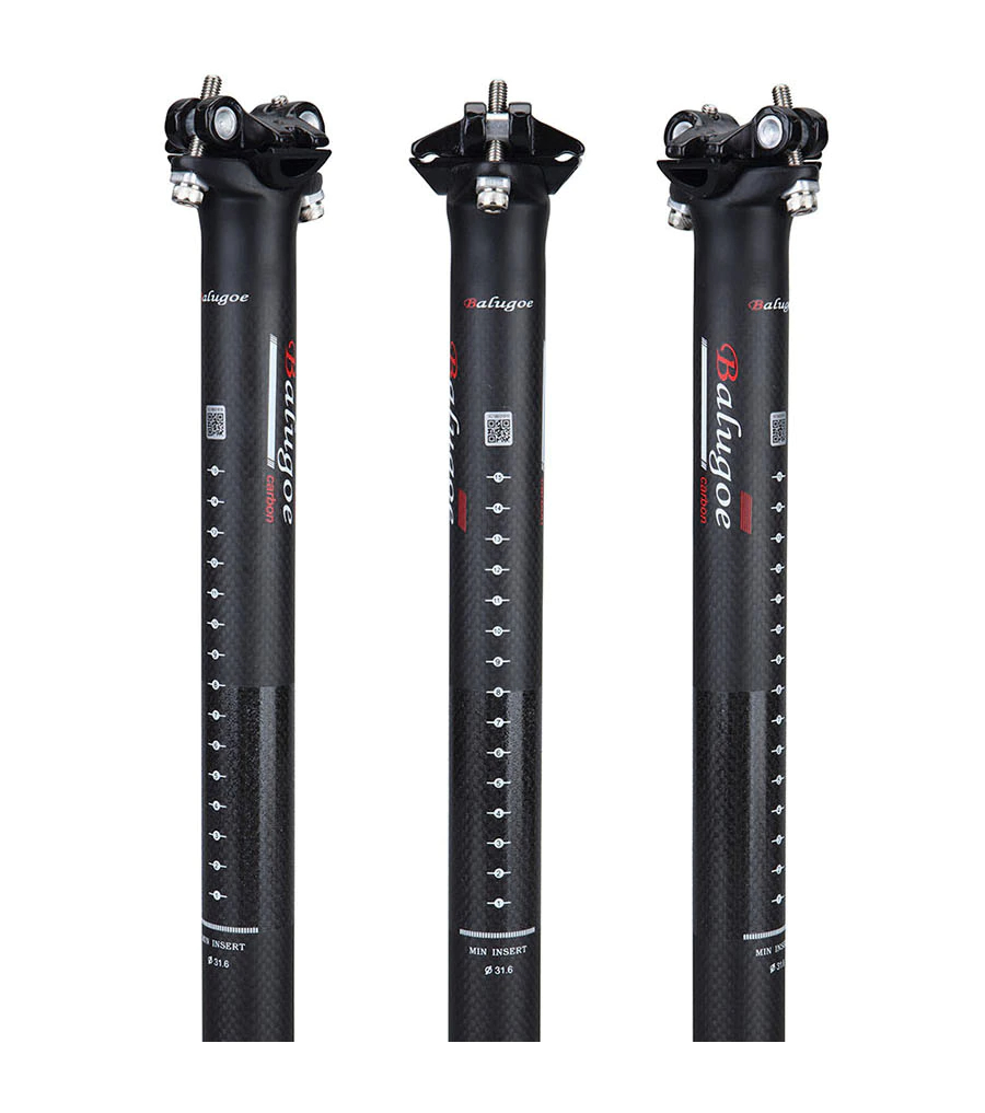 หลักอานจักรยานคาร์บอนแบบตรง BALUGOE ขนาด 27.2 30.8 31.6 มม. ยาว 400มม.