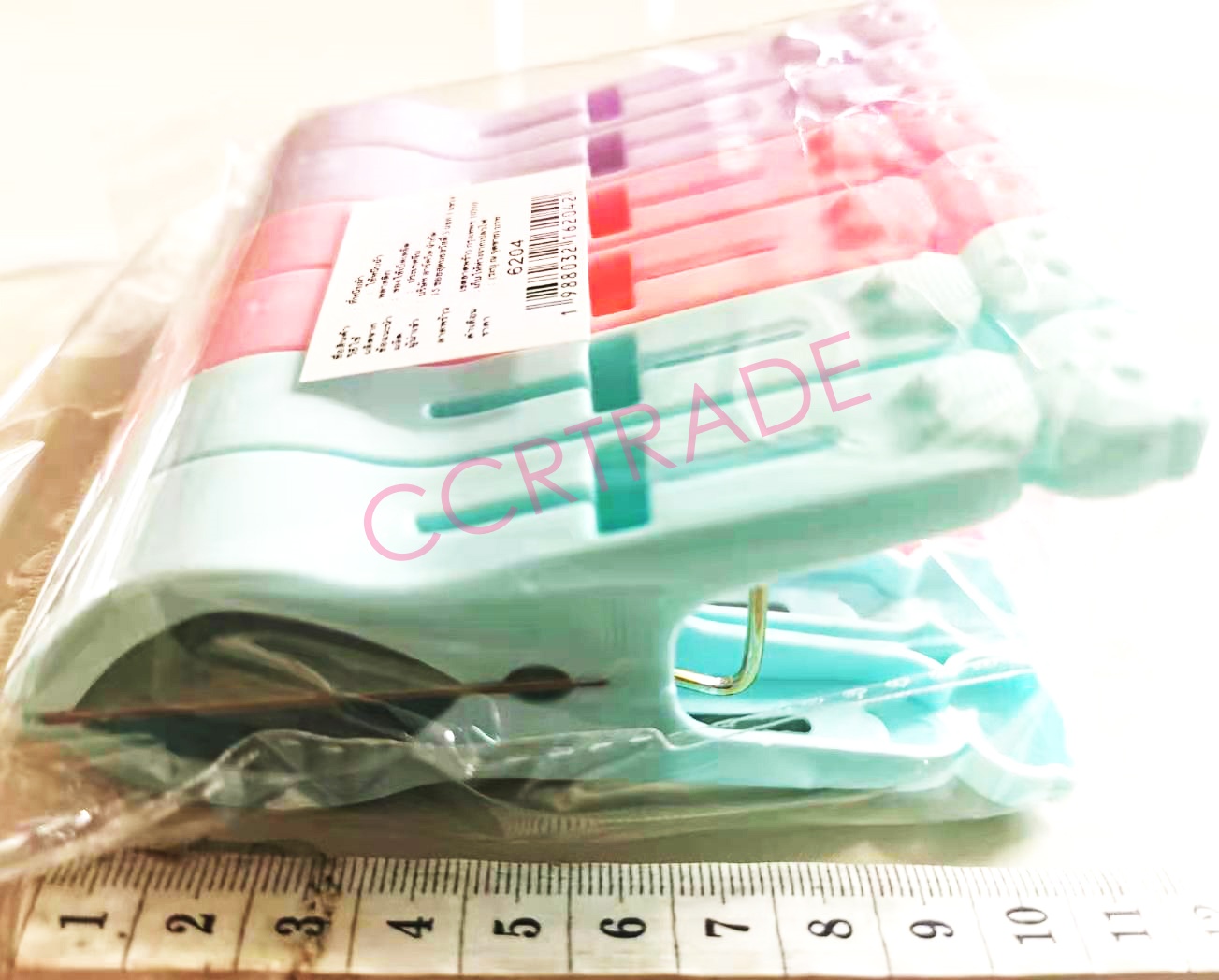 ไม้หนีบการ์ตูนสีหวานใหญ่ 6 ชิ้น 11 ซม.