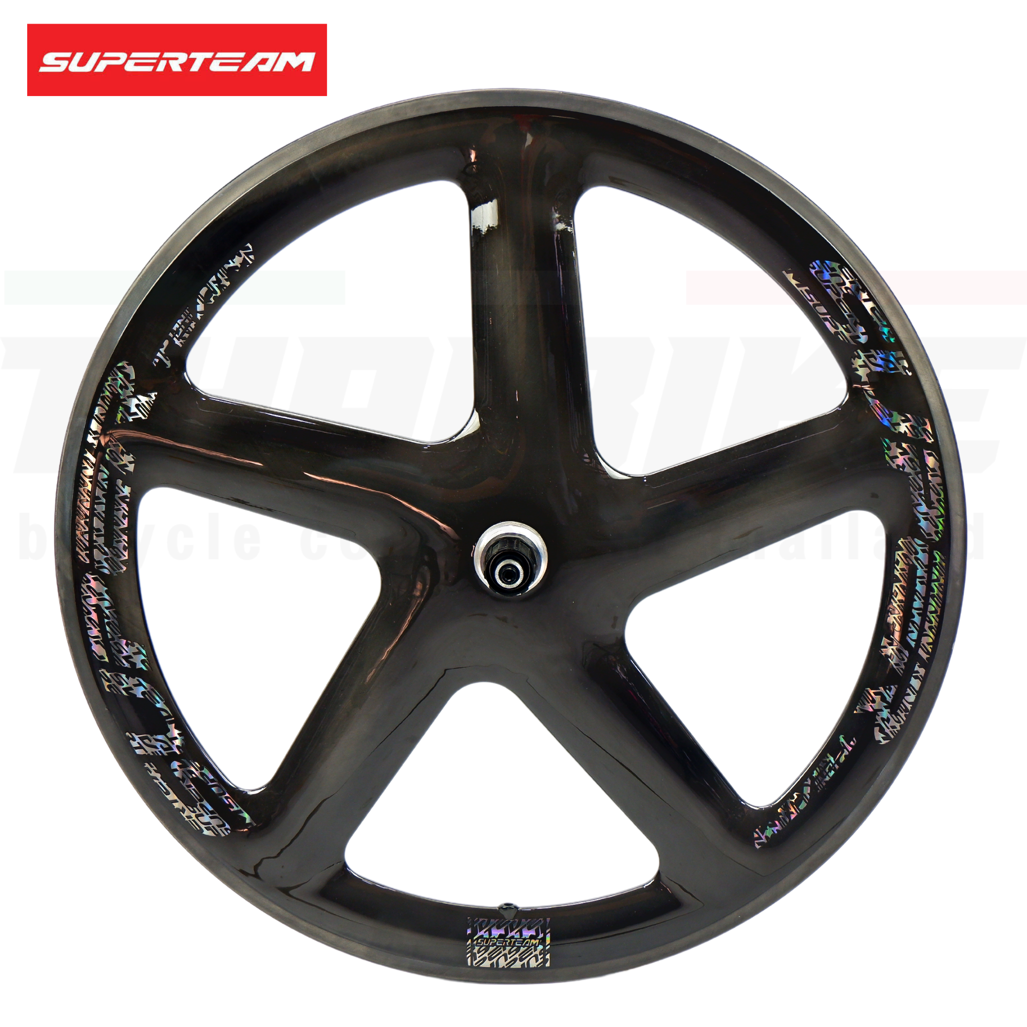 ล้อจักรยานคาร์บอนแท้แบบ 5 ก้าน ยี่ห้อ SUPERTEAM ประกัน 2 ปีเต็ม
