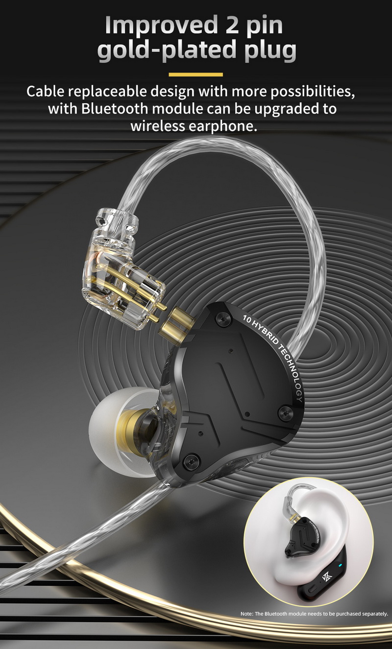 KZ ZS10 Pro X หูฟัง 5 ไดรเวอร์ 4BA+1DD ประกันศูนย์ไทย