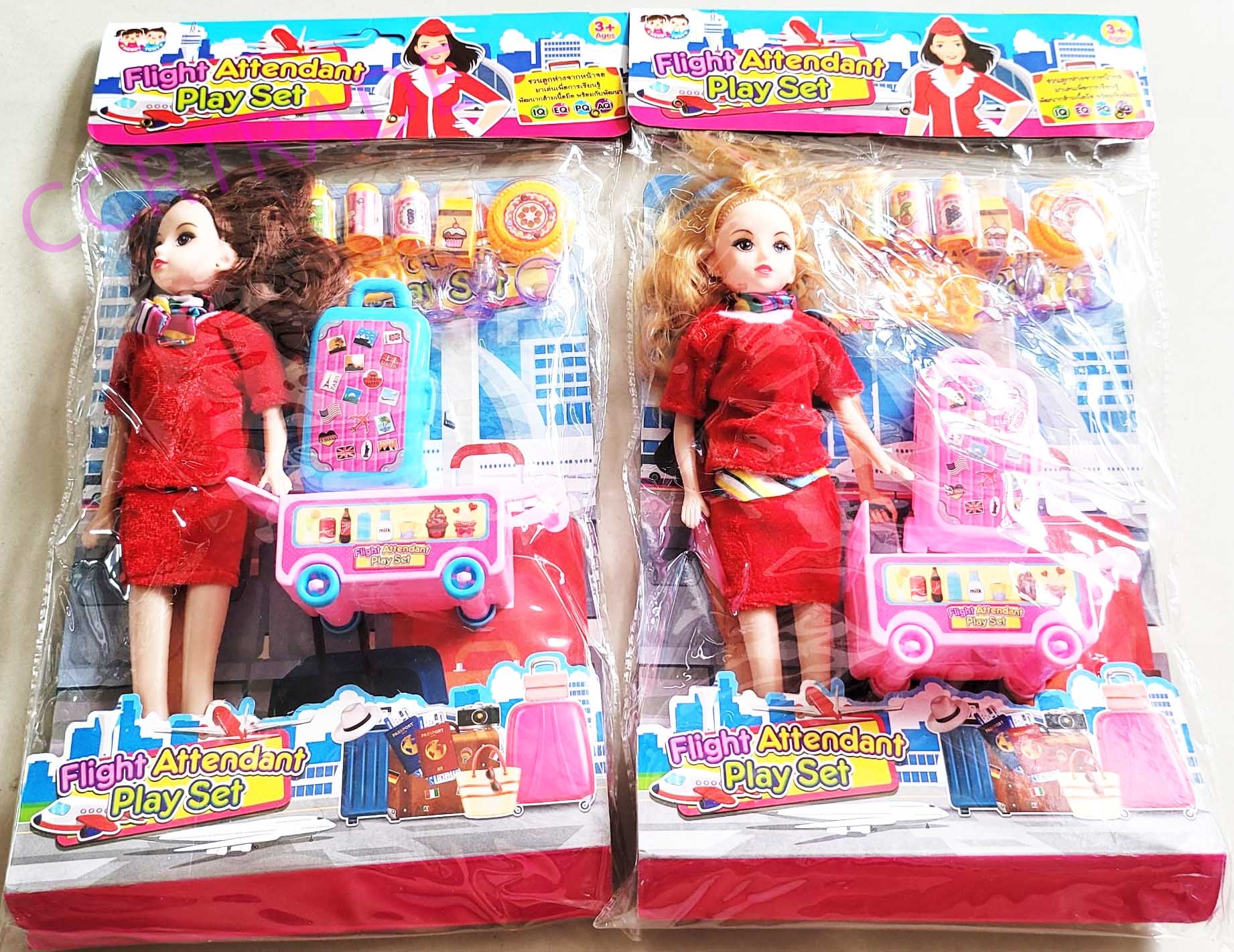 เซ็ทแอร์โฮสเตส+อุปกรณ์ถุง PVC 23x40 ซม.(งานห้าง)(1x3)