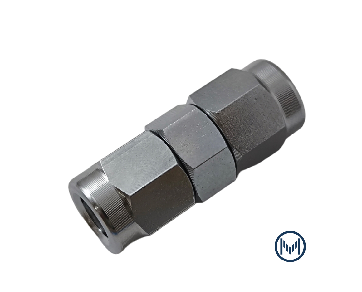 ข้อต่อลมแบบตรง น็อตล็อก สายPU 5x8mm. 2 ด้าน