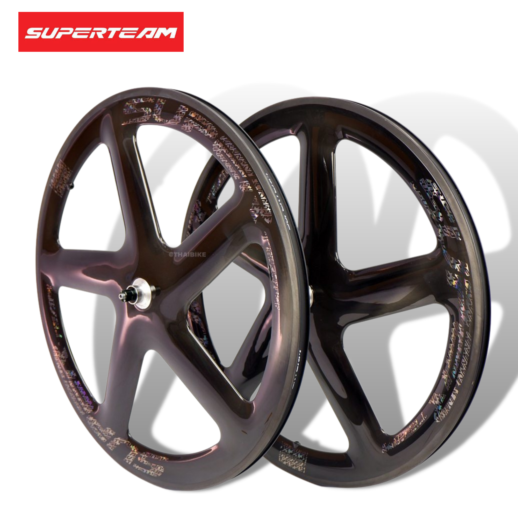 ล้อจักรยานคาร์บอนแท้แบบ 5 ก้าน ยี่ห้อ SUPERTEAM ประกัน 2 ปีเต็ม