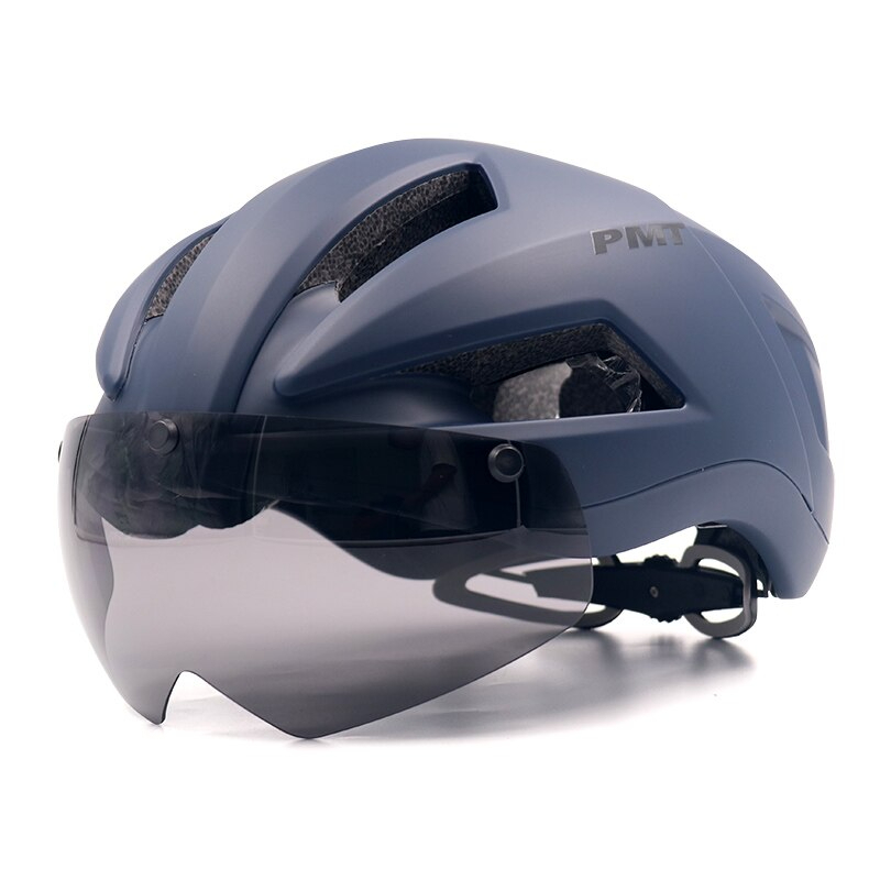 หมวกกันน็อคจักรยานเสือหมอบ เสือภูเขา มีแว่นในตัว PMT RS01 PLUS