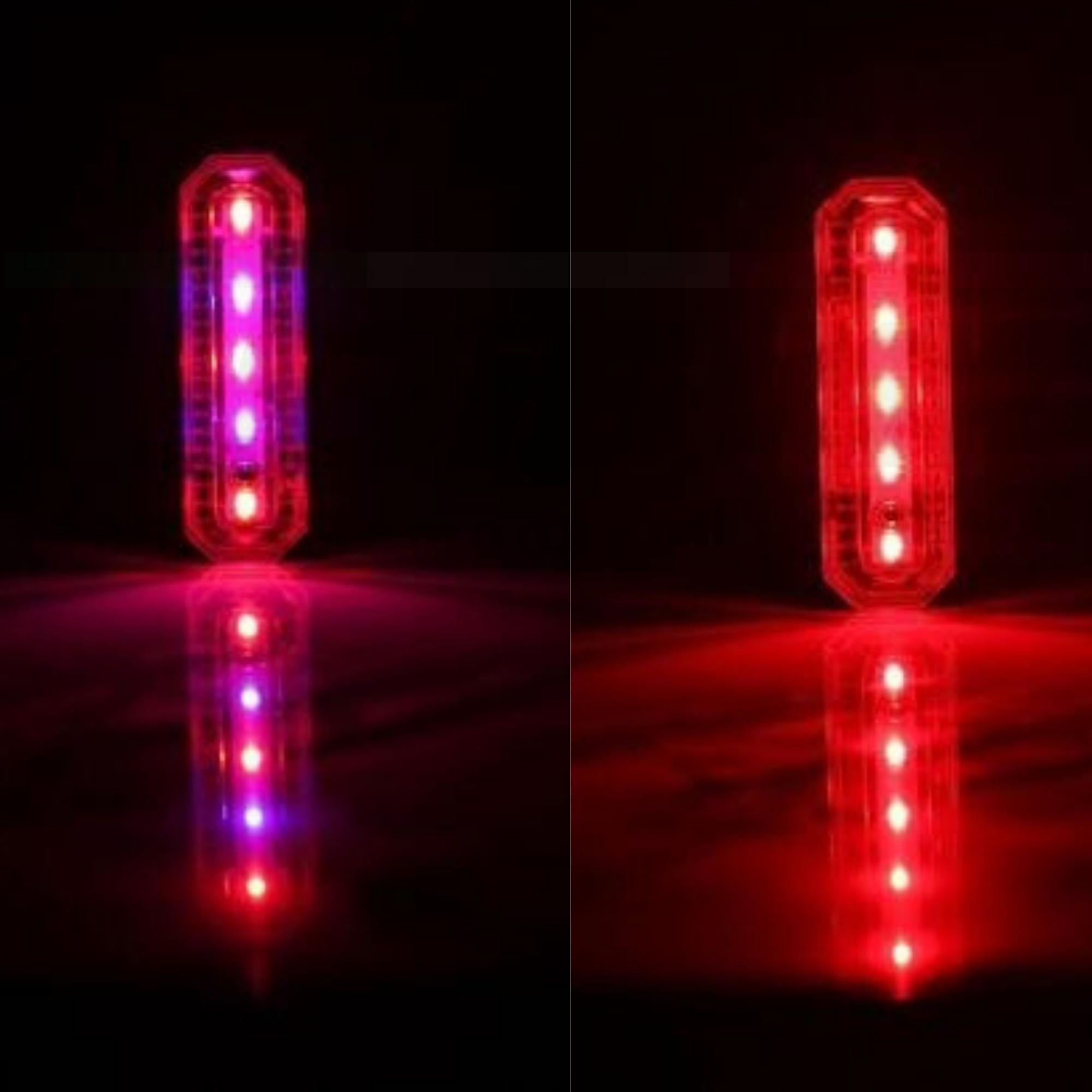 ไฟท้ายจักรยานชาร์จ USB THAIBIKE 004 ไฟสีแดง ไฟสีแดงน้ำเงิน