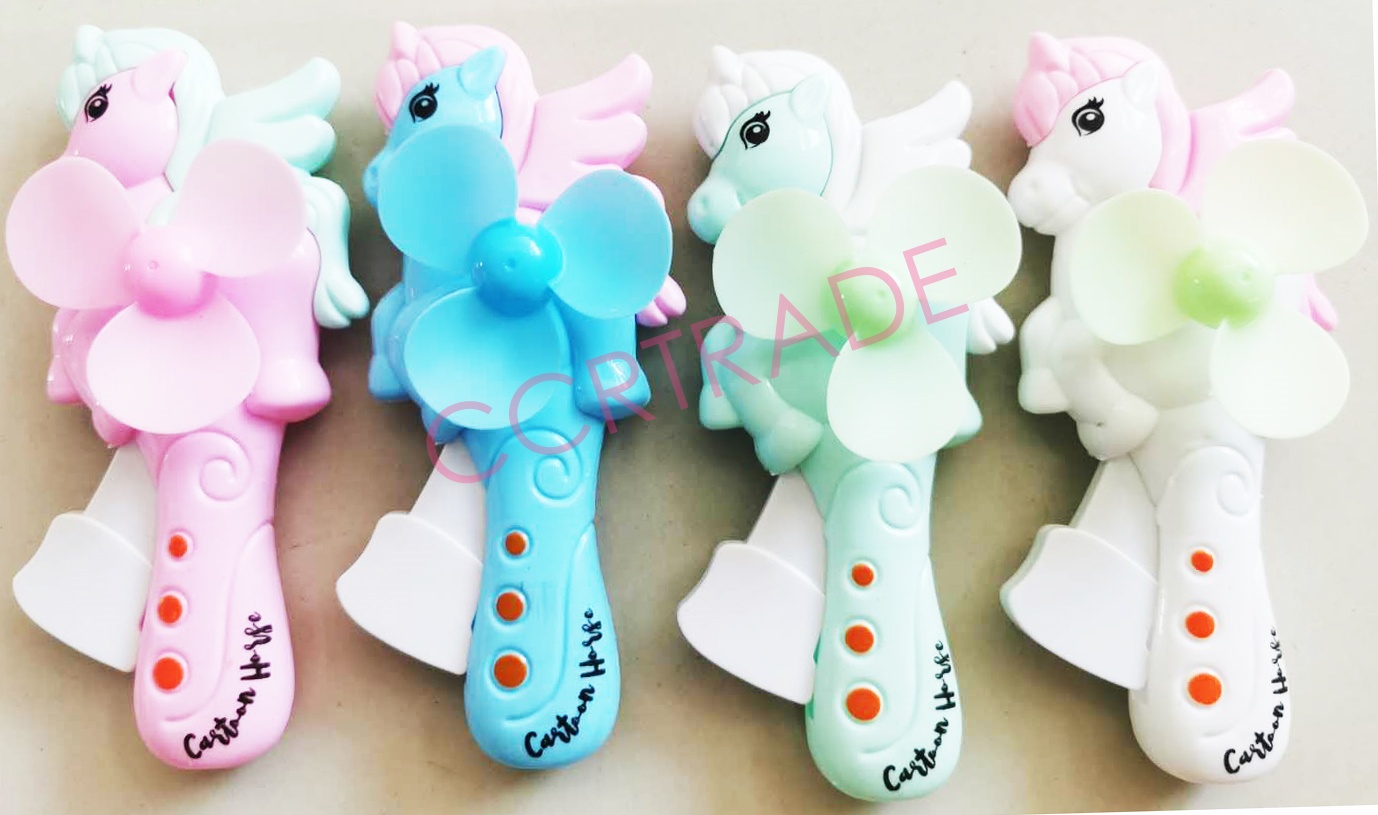 พัดลมยูนิคอร์น มือบีบกล่อง 17 ซม.