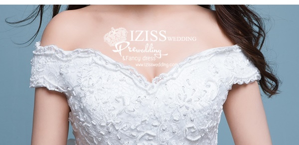 BR313 **พรีออเดอร์**ชุดแต่งงาน&ชุดเจ้าสาวแบบยาวสีขาวเกรดพรีเมี่ยม หรูหราน่ารัก สวยโดดเด่นไม่ซ้ำใคร