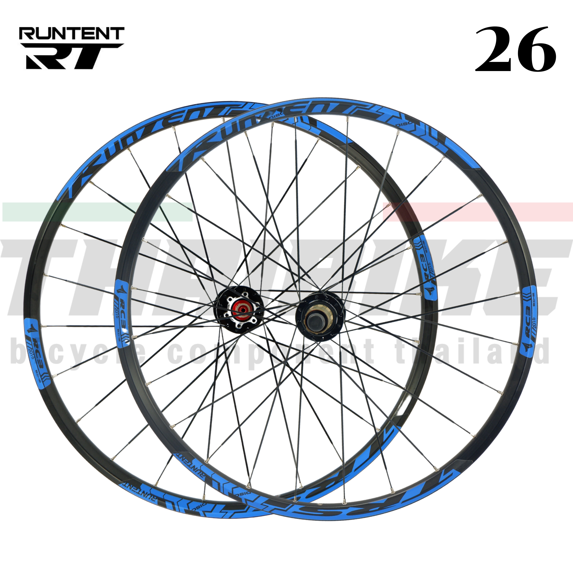 ล้อจักรยานอลูมิเนียมสำหรับเสือภูเขา THAIBIKE RUNTENT RC3 สำหรับล้อ26/27.5
