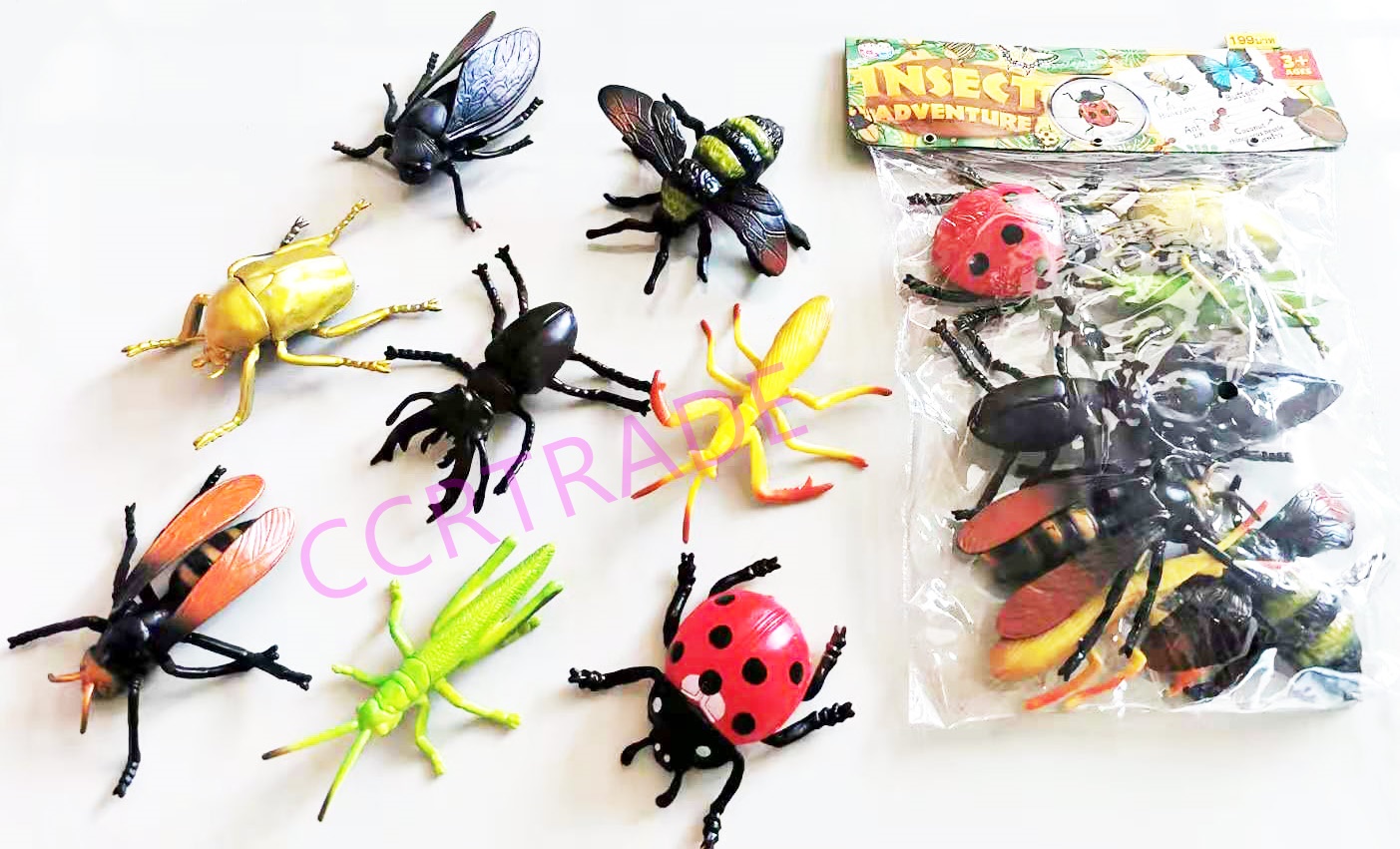 ชุดแมลงใกล้ตัวจัมโบ้ 8 ชิ้นถุง PVC 32.5 ซม.(1x3)