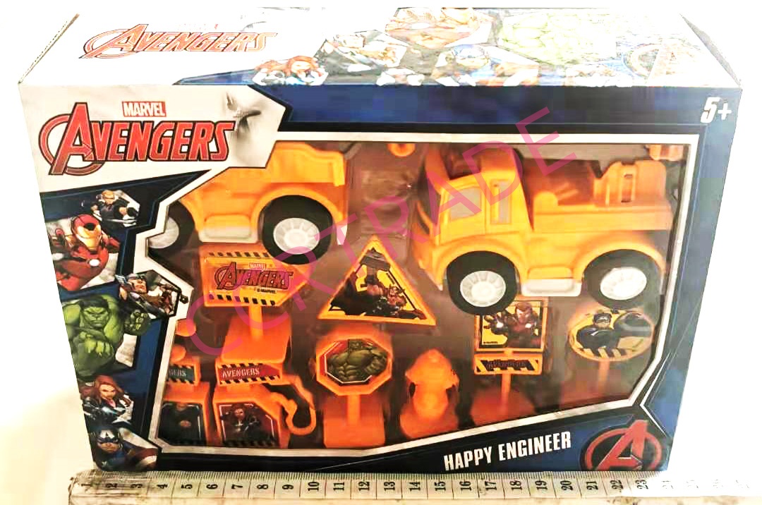 เซ็ทรถก่อสร้างอเวนเจอร์ มีเสียง มีไฟ 18x23.5 ซม.(ลิขสิทธิ์แท้)(1x3)