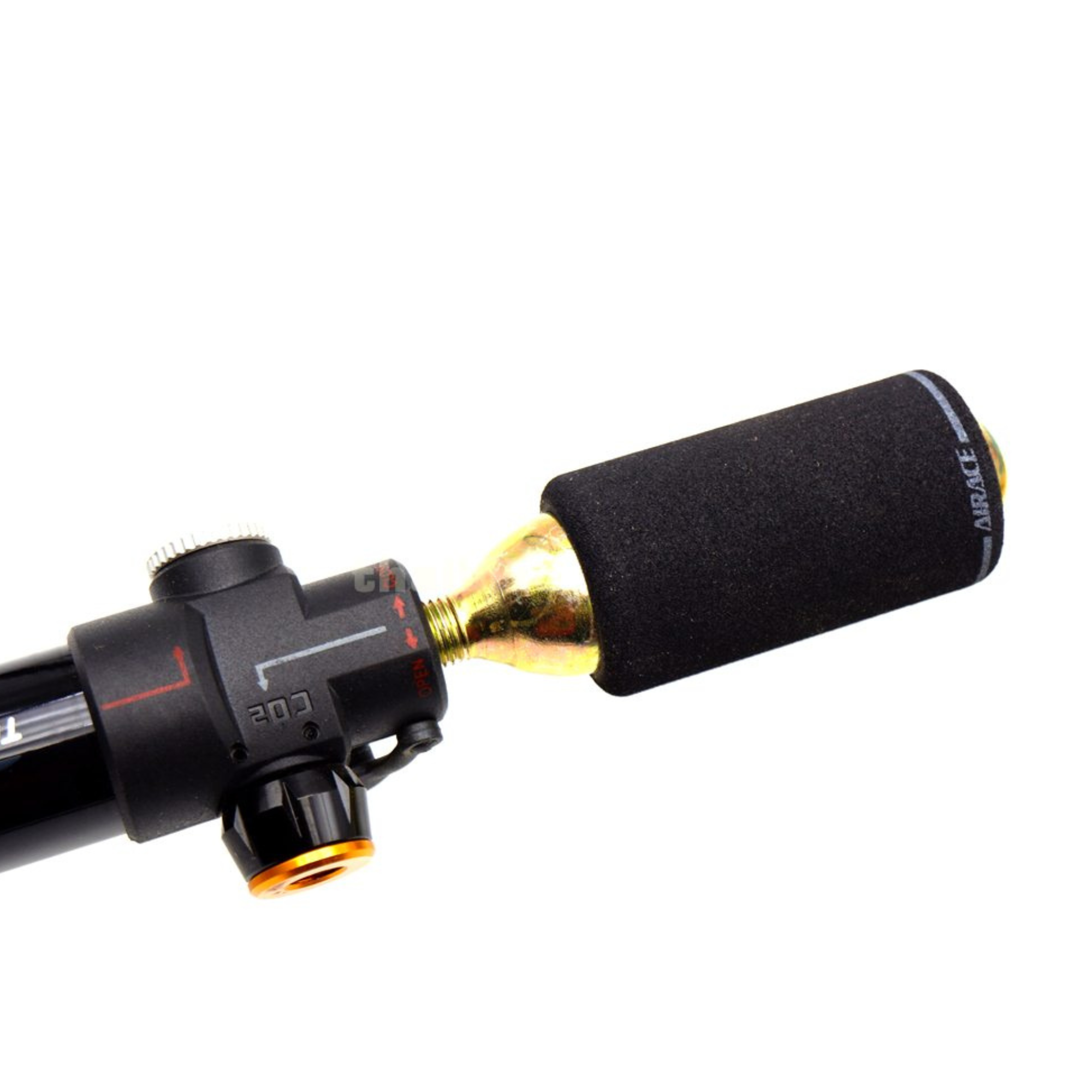สูบจักรยานแบบพกพา พร้อมหัว CO2 AIRACE AC-06 สูบ CO2