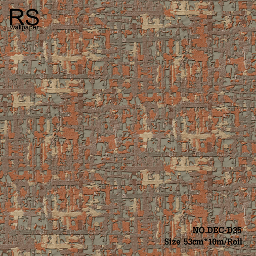 วอลเปเปอร์เทกเจอร์ผ้าไหมทอโทนสีน้ำตาล(ดินแดง) DEC-D35