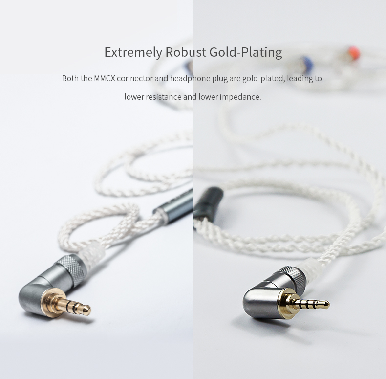 ขาย FiiO LC-2.5BS สายทองแดงชุบเงินถักแบบ High-Purity ขั้ว MMCX