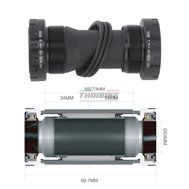 ชุดขาจานจักรยานเสือหมอบพร้อมกะโหลก ยี่ห้อ Jiankun ขนาด 53-39T ขาจาน 170มม.