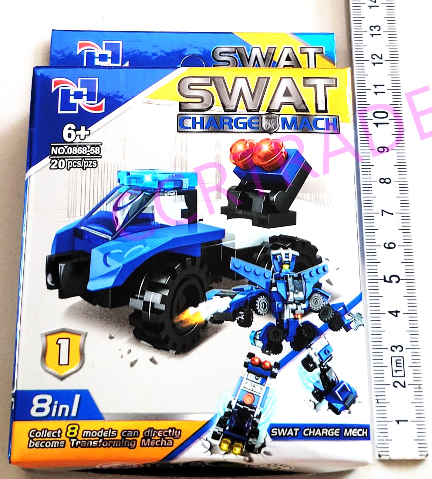 เลโก้หน่วยสวาทกล่องเงา 8 แบบ 9.5x14 ซม.(งานห้าง)