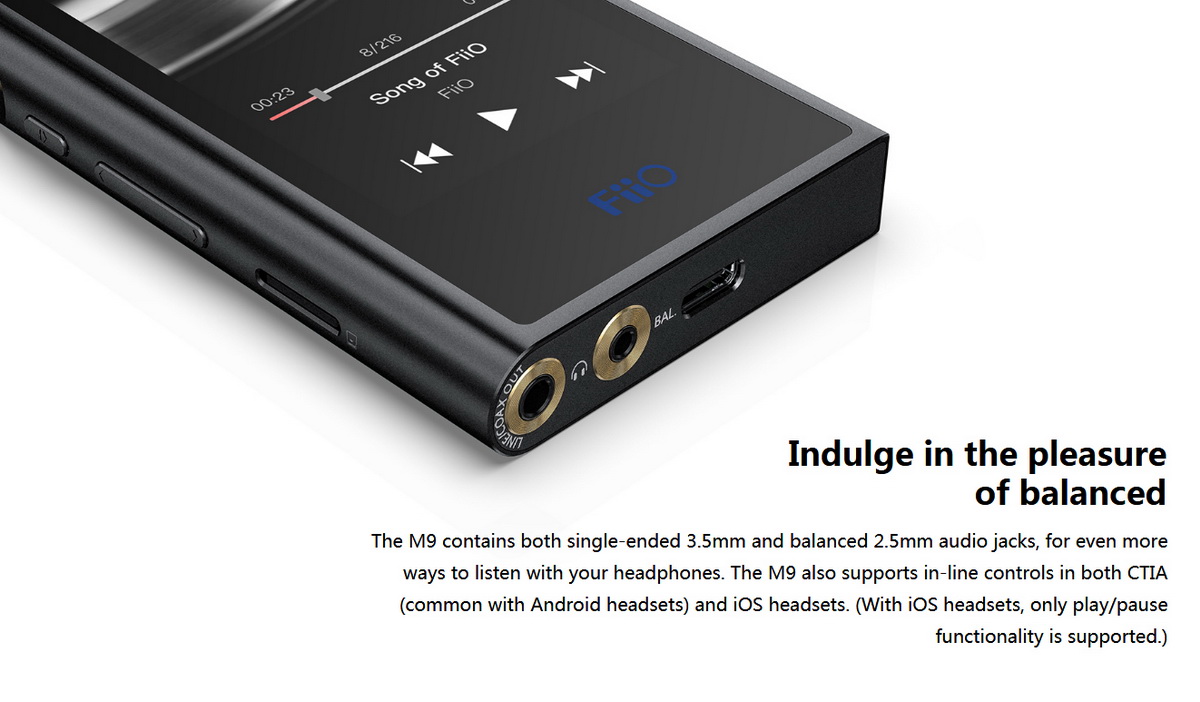 ขาย FiiO M9 DAP ชิป AKM AK4490EN x2 ตัว รองรับ Hi-Res , Bluetooth 4.2 , Native DSD , LDAC