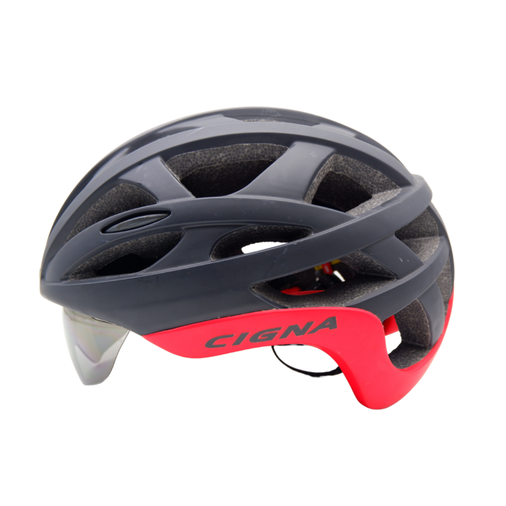 หมวกกันน็อคจักรยาน cigna aerow 02 มีแว่นในตัว จักรยาน