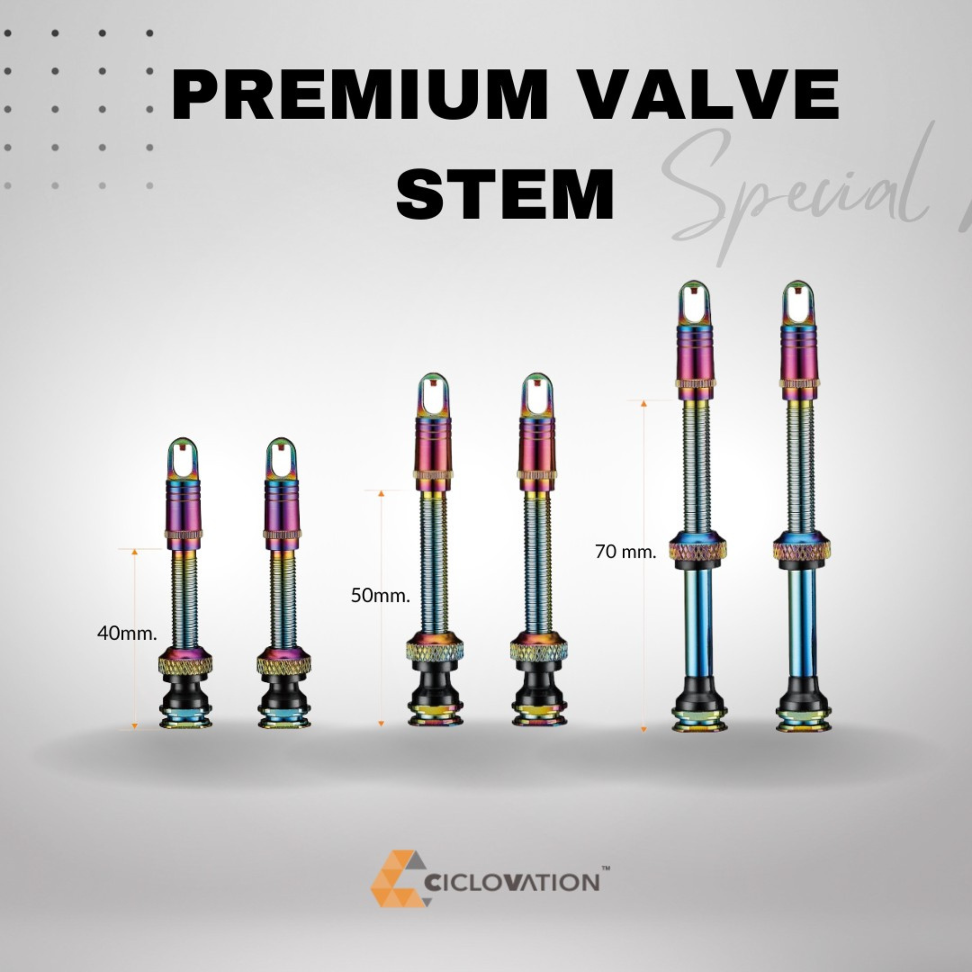วาล์วทูปเลสใส่ล้อจักรยาน Ciclovation Tubeless Valve Stem Premium Valve Stem Advanced Valve Stem