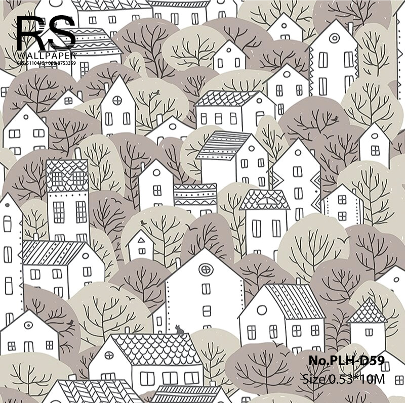 วอลเปเปอร์ ลายการ์ตูนรูปบ้าน No.PLH-D59