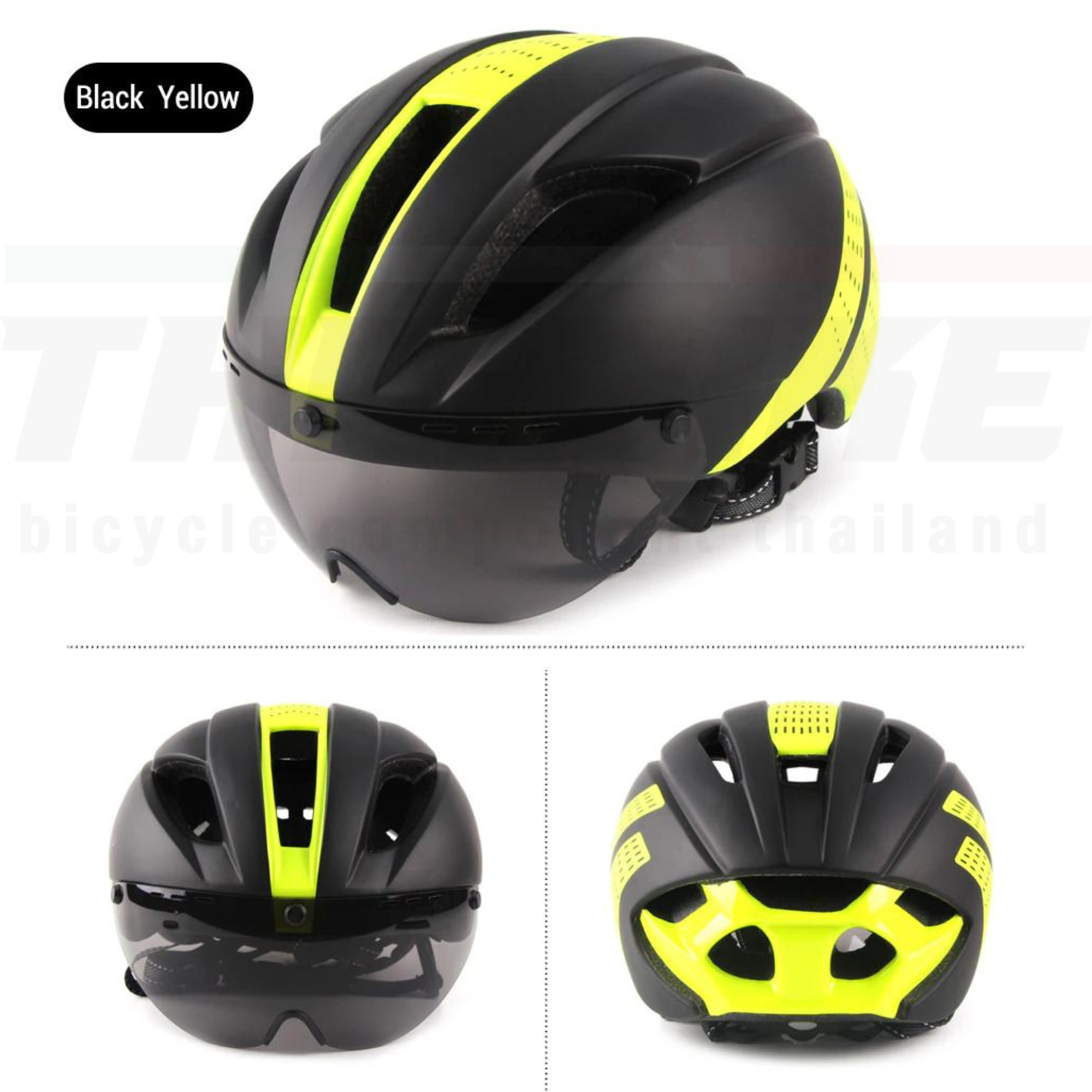 หมวกกันน็อคจักรยานมีแว่น THAIBIKE BOY SUPER D CIGNA หมวกแว่น หมวกจักรยาน