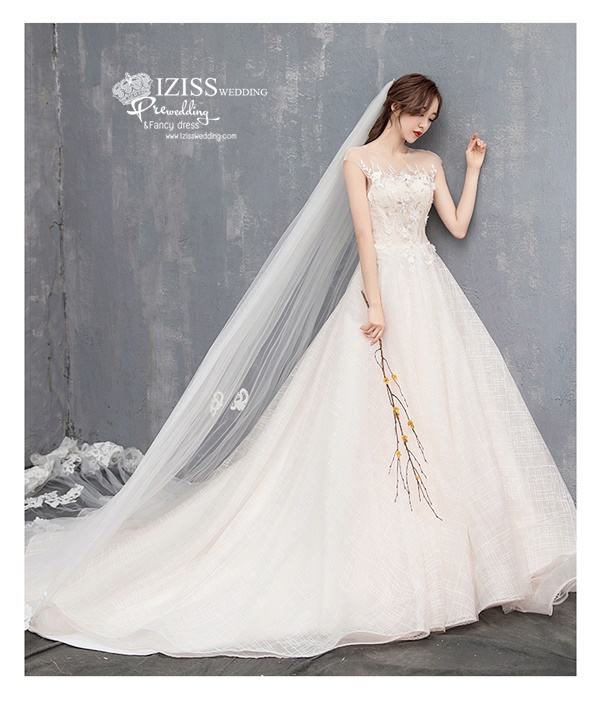 BR368 **พรีออเดอร์**ชุดแต่งงาน&ชุดเจ้าสาวแนวเรียบหรู สีขาวเกรดพรีเมี่ยม น่ารัก สวยโดดเด่นไม่ซ้ำใคร