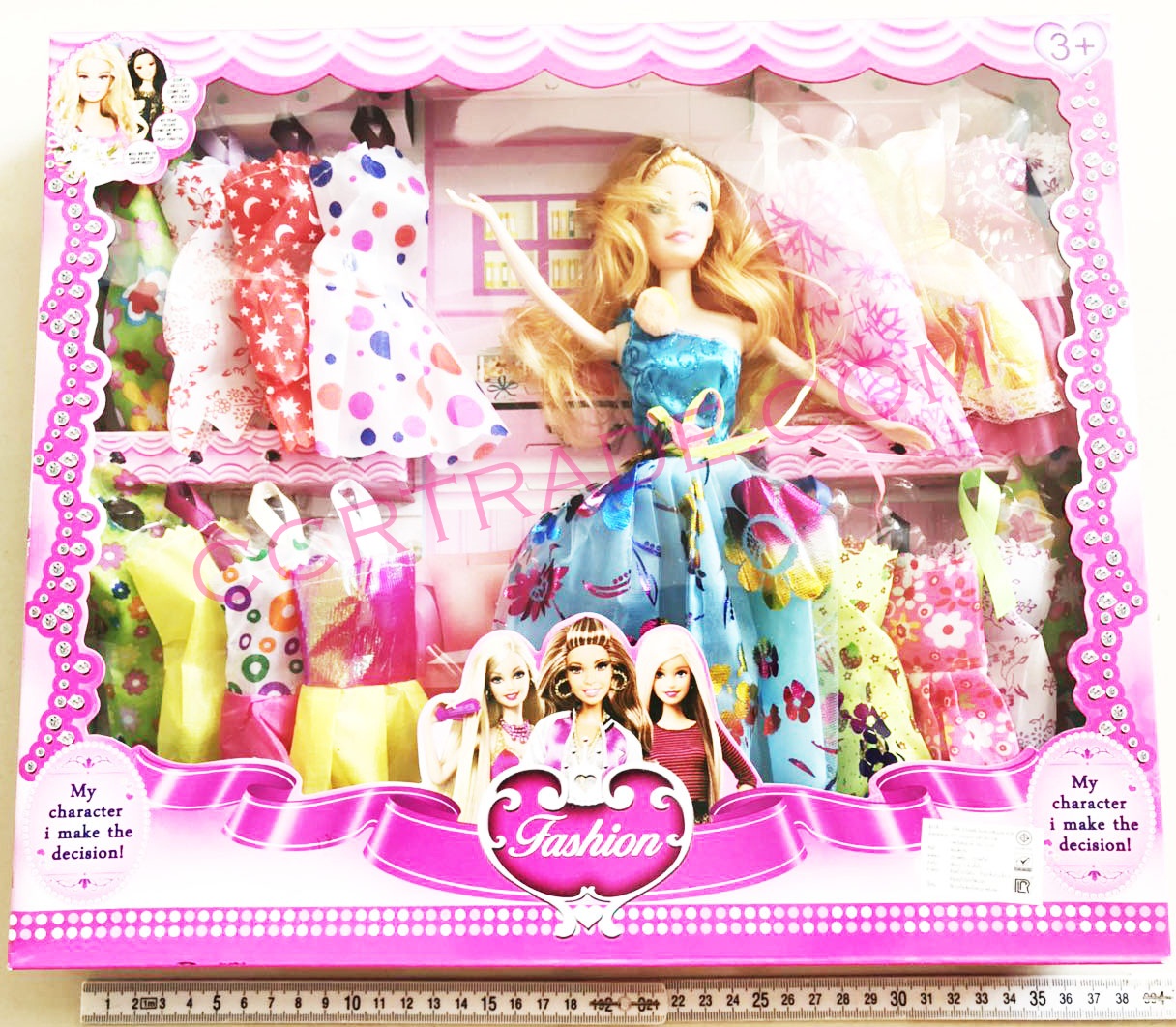 บาร์บี้เจ้าหญิงแต่งตัว+ชุดกระโปรง 16 ชุดกล่องชมพู 38 ซม.(1x3)