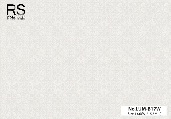วอลเปเปอร์ วินเทจ มีลายในตัว สีเทา No.LUM-B17W