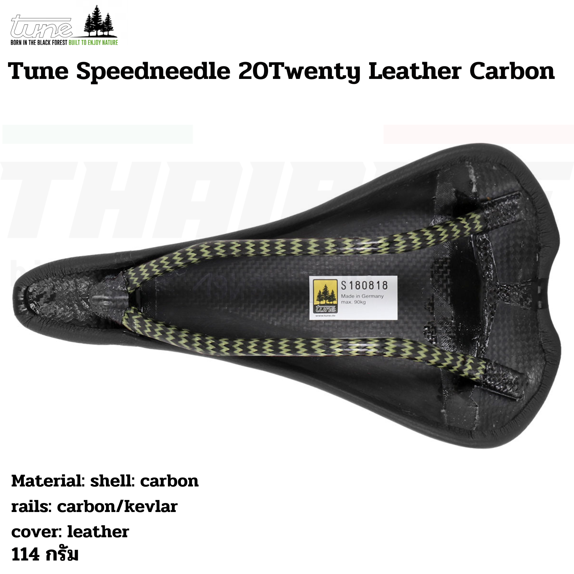 อานจักรยานคาร์บอนหุ้มหนัง Tune Speedneedle 20Twenty Leather Carbon Saddle