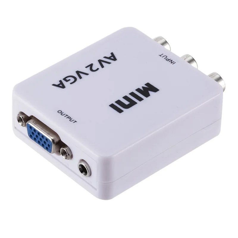 X-Tips AV to VGA อะแดปเตอร์แปลง AV ออก VGA พร้อม AUX 3.5 มม. รองรับ 1080p (60HZ)