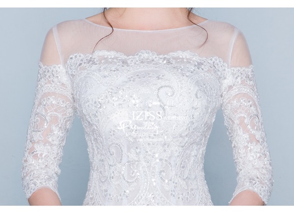 BR321 **พร้อมส่งแบบหางยาวค่ะ**ชุดแต่งงาน&ชุดเจ้าสาวแบบยาวสีขาวเกรดพรีเมี่ยม หรูหราน่ารัก สวยโดดเด่นไม่ซ้ำใคร