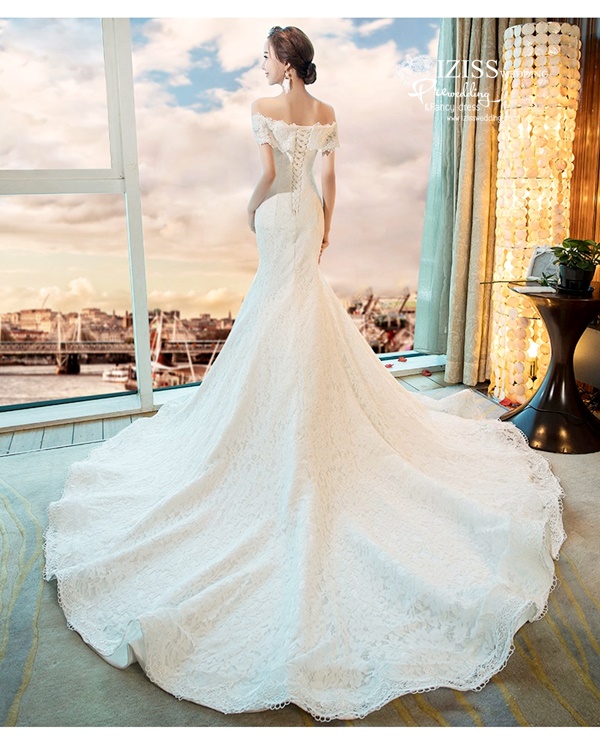 BR361 **พรีออเดอร์**ชุดแต่งงาน&ชุดเจ้าสาวแนวเรียบหรู สีขาวเกรดพรีเมี่ยม น่ารัก สวยโดดเด่นไม่ซ้ำใคร