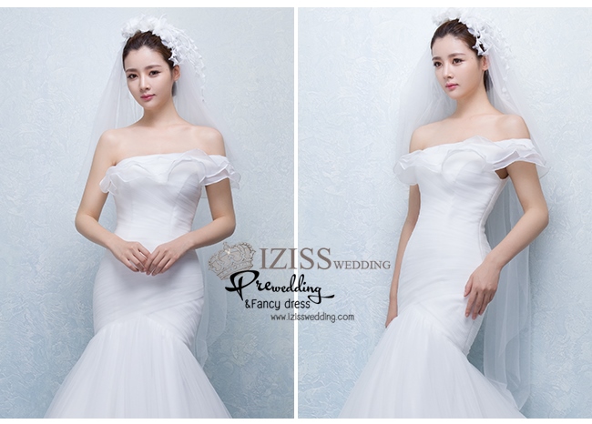 BR142 **พรีออเดอร์**ชุดแต่งงาน&ชุดเจ้าสาวแบบยาวสีขาวเกรดพรีเมี่ยม เปิดไหล่ มีแขน หรูหราน่ารัก สวยโดดเด่นไม่ซ้ำใคร