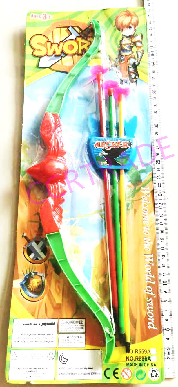 ธนูสีสด+ลูก 3 ชิ้นแผงจัมโบ้ 47.5 ซม.