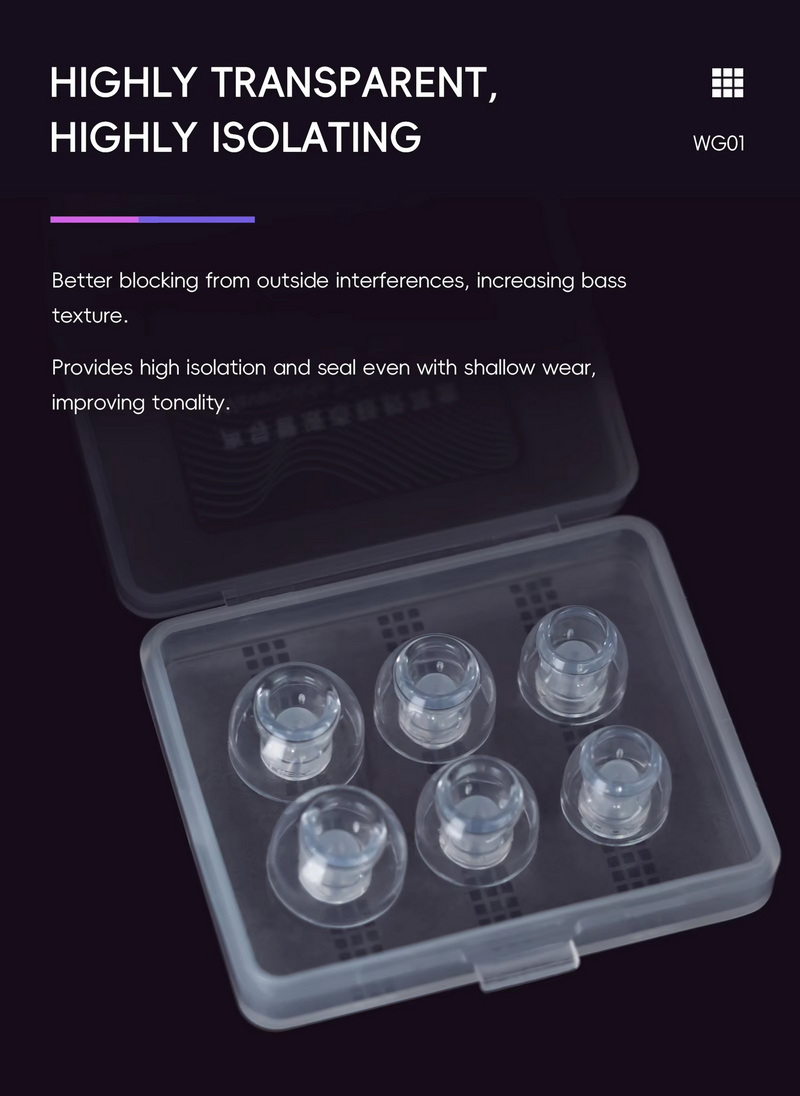[PreOrder] HiBy WG01 จุกหูฟังซิลิโคนเหลว แยกเสียงได้ดี โปร่งใสสูง เป็นมิตรกับผิว จำนวน 3 คู่ S/M/L