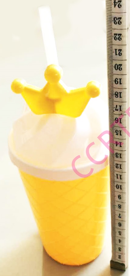 แก้วไอติมสีหวาน+หลอดมงกุฎ 8x15.5 ซม.(งานหนา)