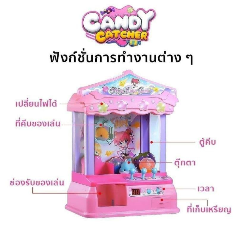 ตู้คีบตุ๊กตา มีเสียงมีไฟ ของแท้100%‼️ แถมไข่ 10ฟอง♥️คุณภาพดี ตู้ใหญ่🎁ค่าส่งถูก🌈ห่อของขวัญฟรี พร้อมส่งจาก กทม