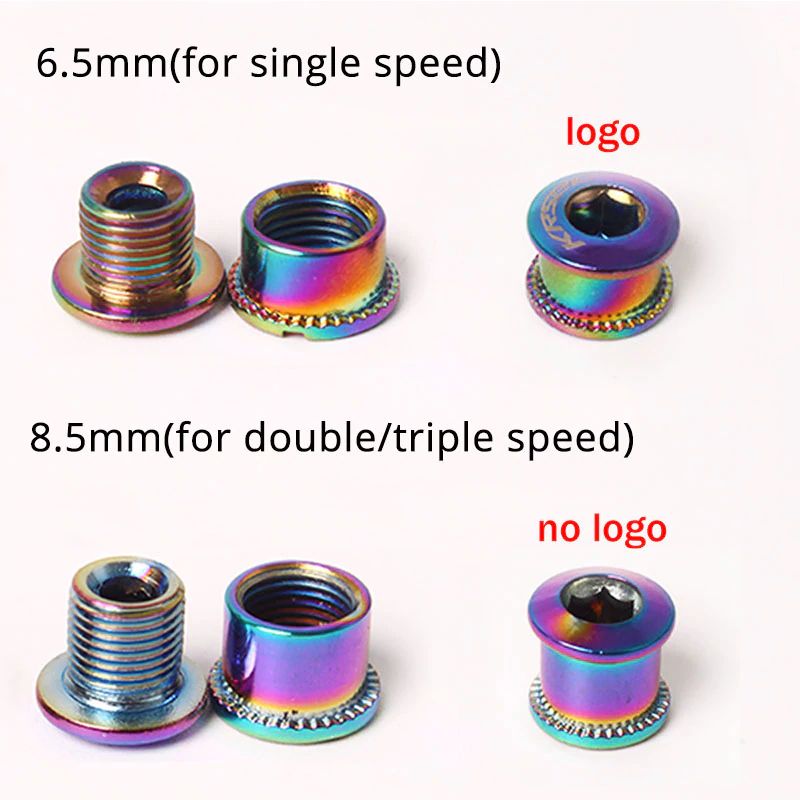 น็อตใบจานจักรยานแบบสีรุ้ง KRSEC